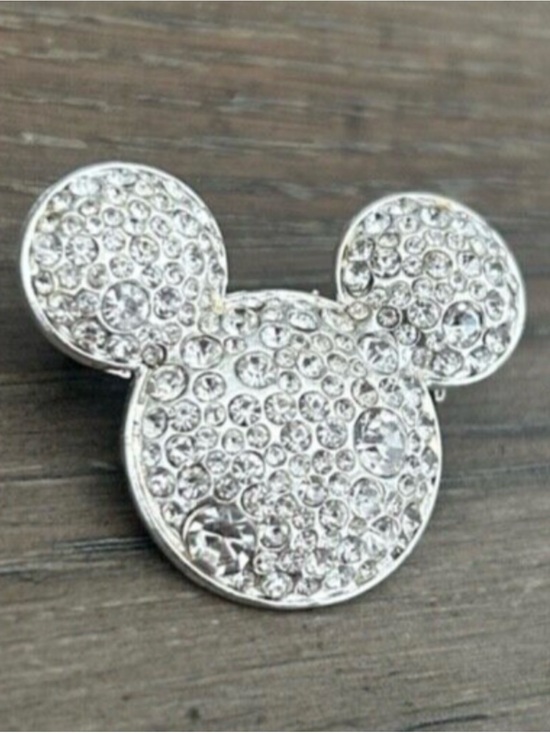 Jewelry - Disney Mickey Crystal Silver Tone Pendant / Broach